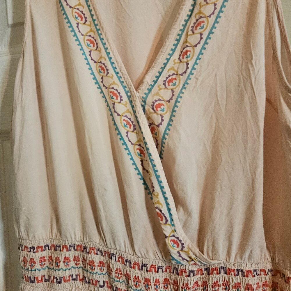 Flying tomato lined lightweight short romper Beige Colorful Aztec design L - Picture 4 of 7